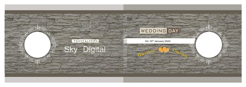 Wedding Album Cover PSD Free Download 12×36