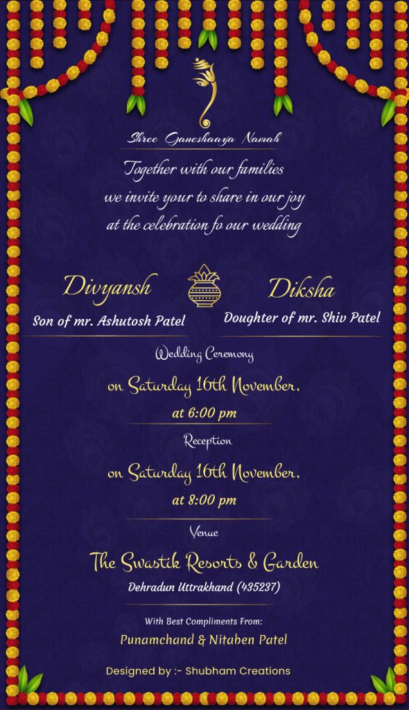 #Vol -1 Whatsapp Wedding Invitation PSD