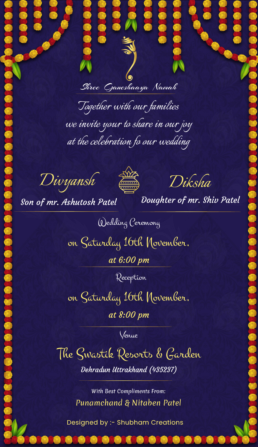 #Vol -1 Whatsapp Wedding Invitation PSD - Karki Techs