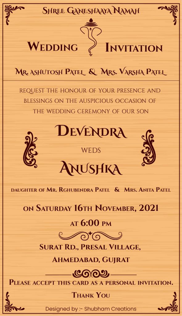 #Vol -1 Whatsapp Wedding Invitation PSD