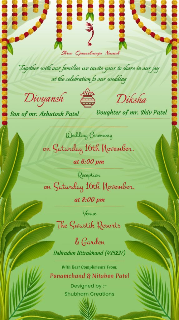 #Vol -1 Whatsapp Wedding Invitation PSD