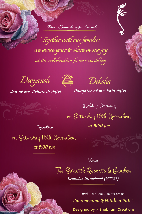 #Vol -1 Whatsapp Wedding Invitation PSD