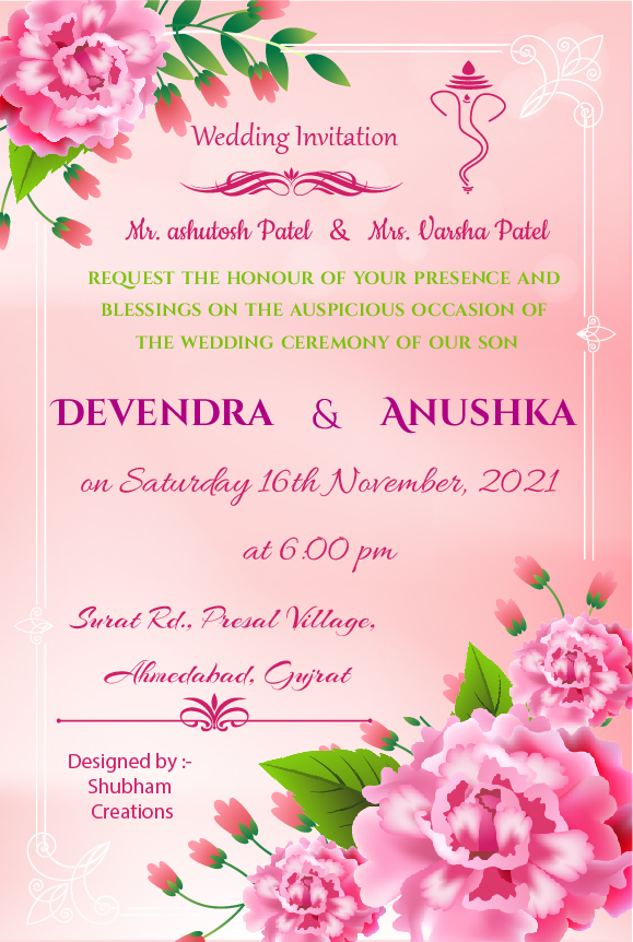#Vol -1 Whatsapp Wedding Invitation PSD