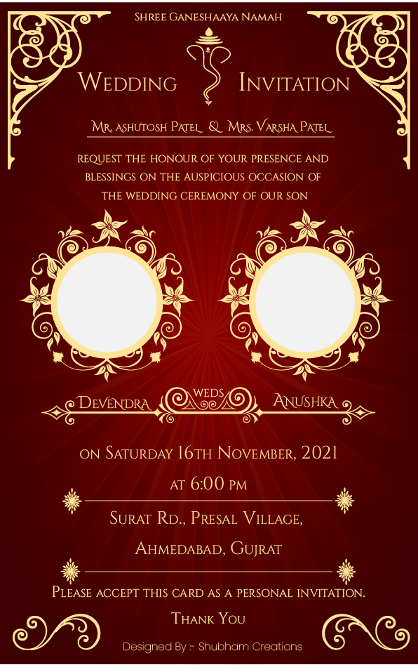#Vol -1 Whatsapp Wedding Invitation PSD