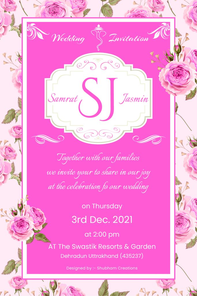 #Vol -1 Whatsapp Wedding Invitation PSD