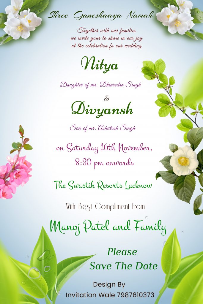 #Vol -1 Whatsapp Wedding Invitation PSD