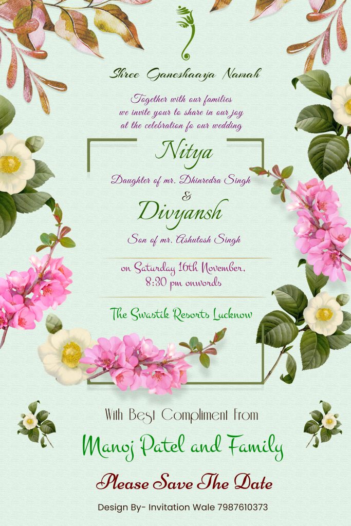 #Vol -1 Whatsapp Wedding Invitation PSD