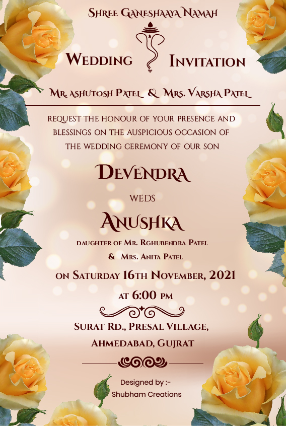 #Vol -1 Whatsapp Wedding Invitation PSD