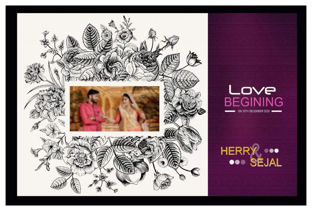 Premium Wedding Album Cover PSD Download 12×36