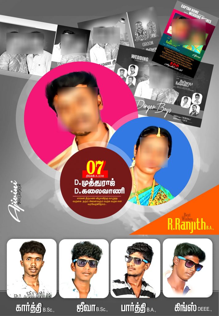 Premium Tamil Wedding Flex Design Psd