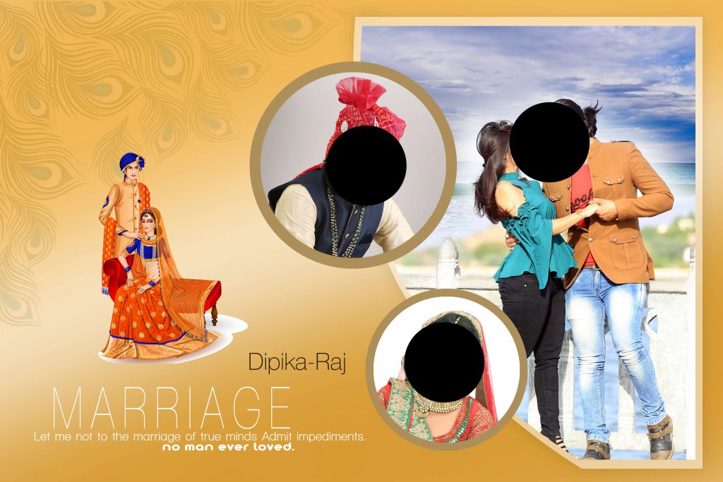 Premium Wedding Album Cover PSD Download 12×36