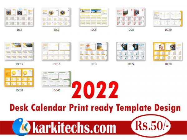 Premium 2022 Desk Calendar Print Ready- PSD Template Download