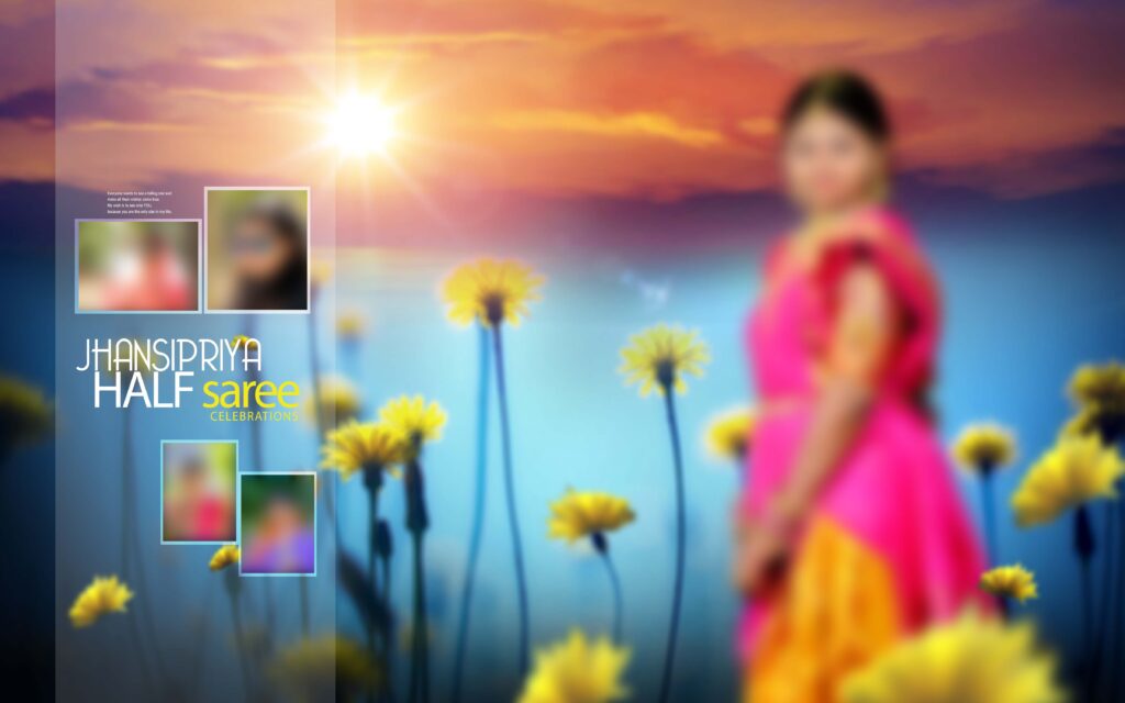 #6-Half Saree Album PSD template