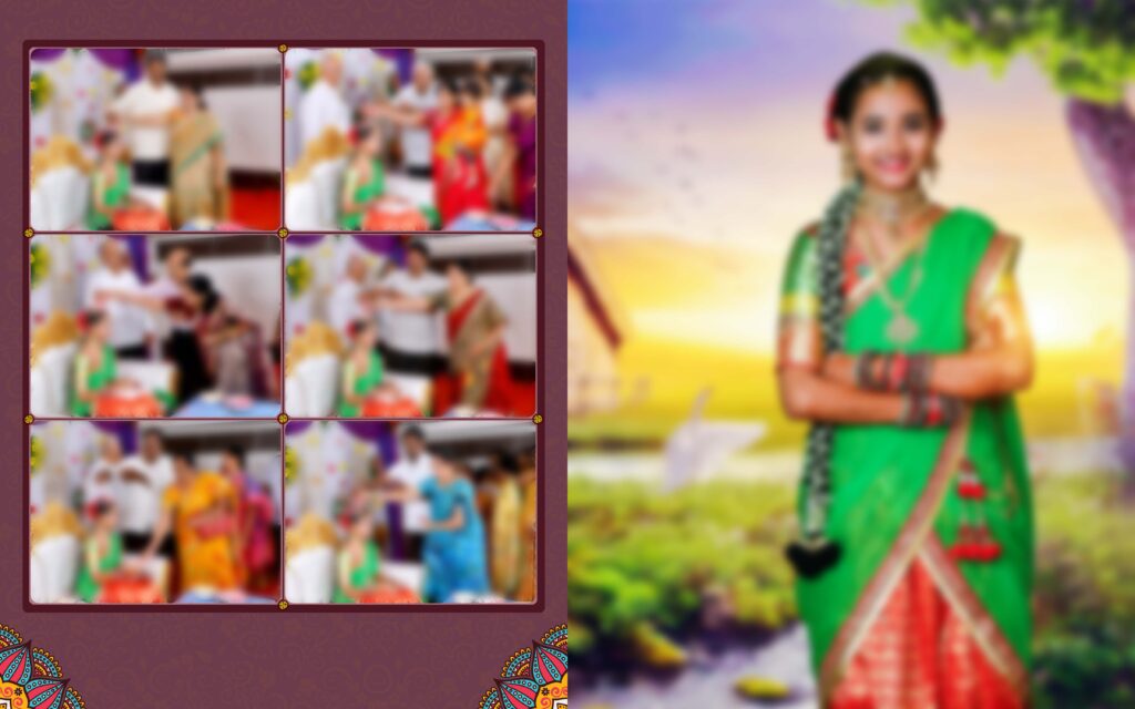 #10-Half Saree Album PSD template