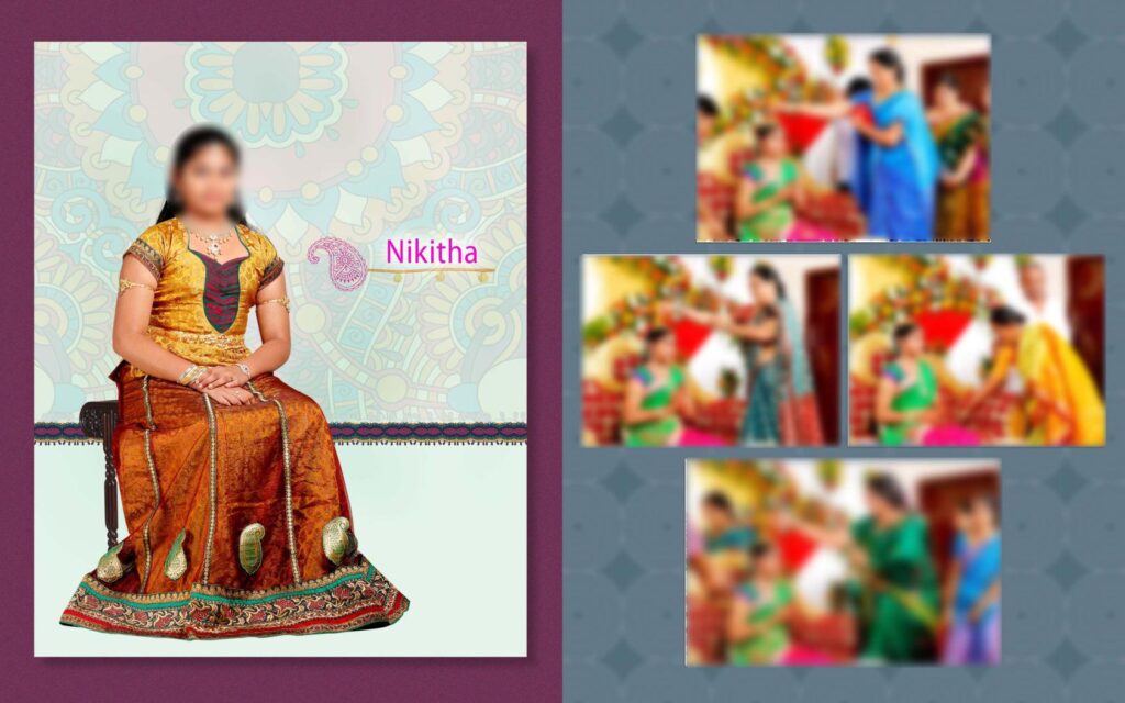 #24 -Half Saree Album PSD template