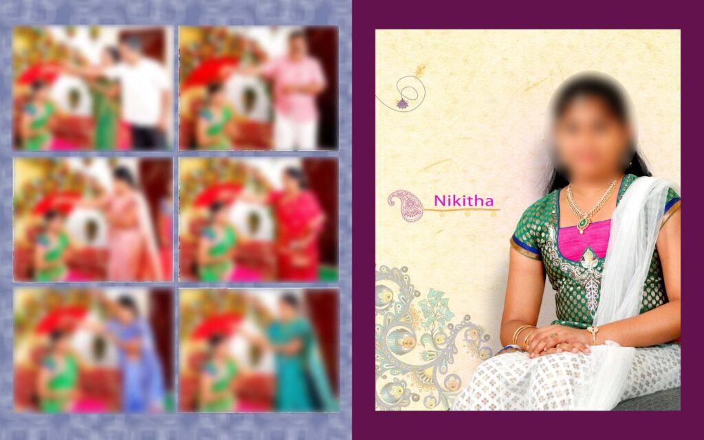 #24 -Half Saree Album PSD template