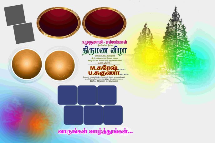 Tamil Flex Banner Designs for Marriage, Ear Piercing, and Puberty Ceremonies (PSD)
