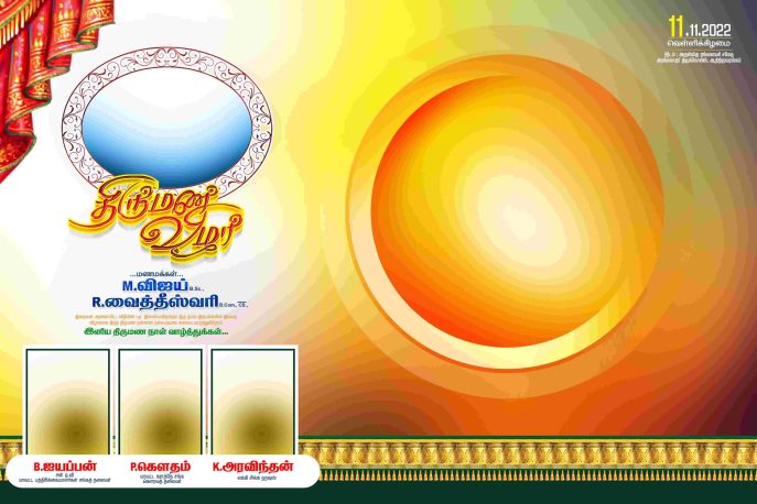 Tamil Flex Banner Designs for Marriage, Ear Piercing, and Puberty Ceremonies (PSD)