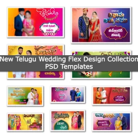 New Telugu Wedding Flex Design Collection – PSD Templates