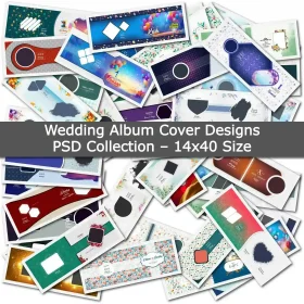 Wedding Album Cover Designs PSD Collection – 14x40 Size | Editable Templates