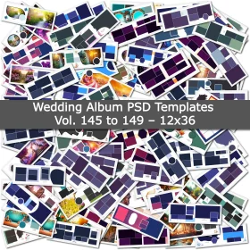 Wedding Album PSD Templates Vol. 145 to 149 – 12x36 – Premium Download