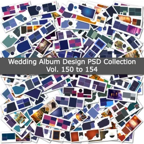 Wedding Album Design PSD Collection – Vol. 150 to 154