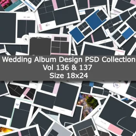 Wedding Album Design PSD Collection Vol 136 & 137 – Size 18x24