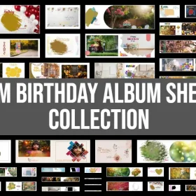 Premium Birthday Album Sheets PSD Collection