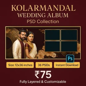 Kolarmandal Wedding Album Design PSD Collection – 12x36 Size – 36 PSDs