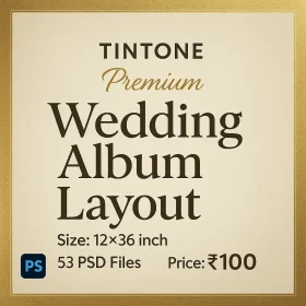 Tintone Premium Wedding Album Layout – 12x36 inch (53 PSD Files)