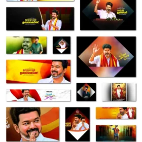 TVK Vijay Birthday Flex Banner Collection – Volume 4 | Editable PSD Files