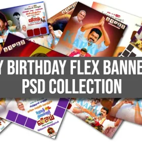 TVK Vijay Birthday Flex Banner Design PSD Collection