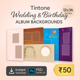 Tintone Wedding & Birthday Album Background PSD Collection – 12x36 inches