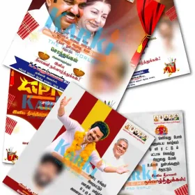 [Karki Techs] Diwali Wish Banner Design PSD Collection 2 – Festival Greeting Templates (2025 Edition) | TVK & ADMK Political Wishes