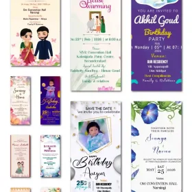 Premium Wedding & Birthday Invitation PSD Design Collection [OCT-2025]