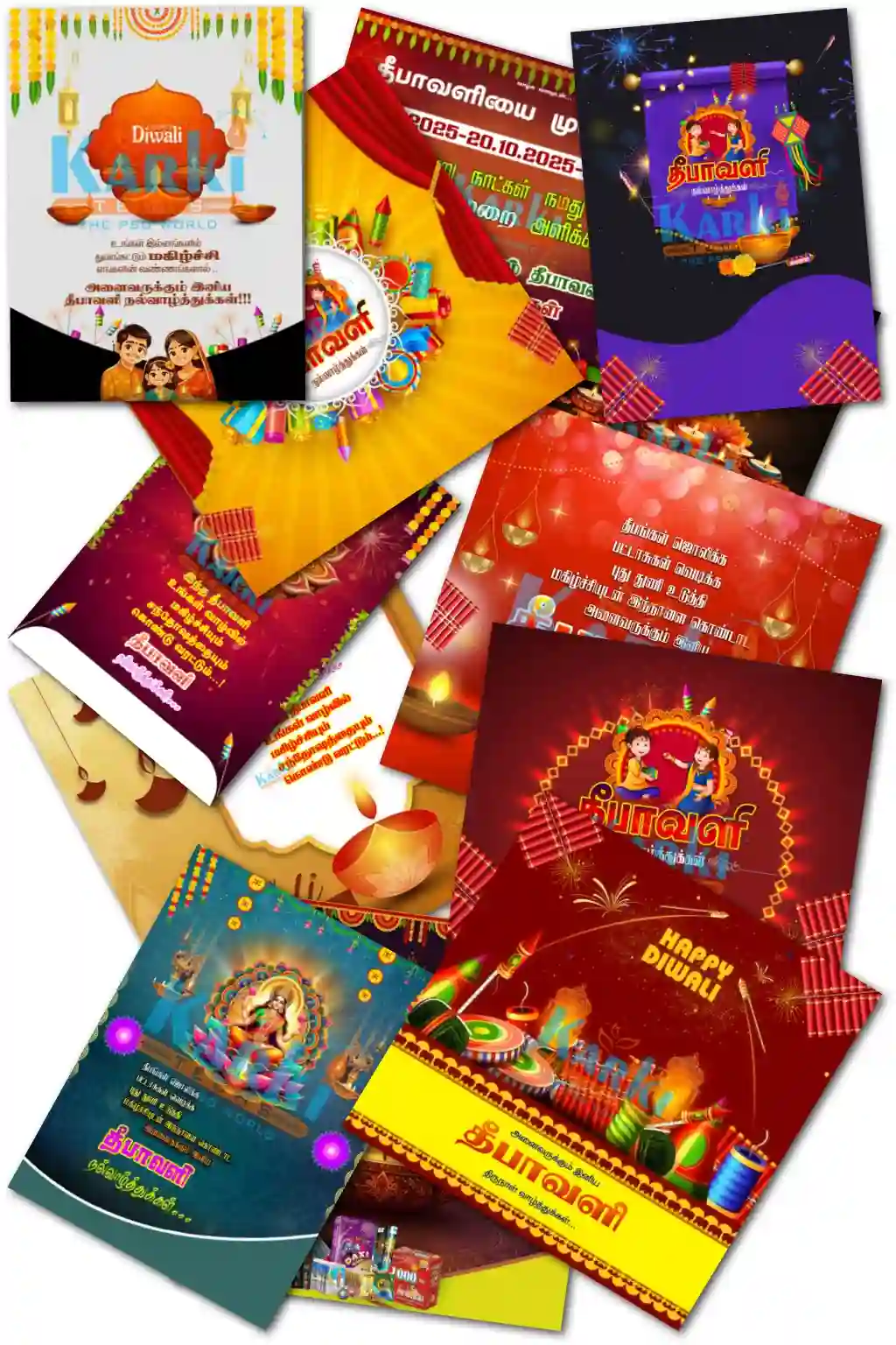 [Karki Techs] Diwali Wish Banner Design PSD Collection – Festival Greeting Templates (2025 Edition)