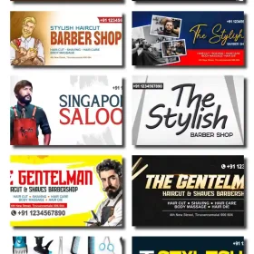 Saloon Shop Flex Design PSD Collection – Barber Banner Templates