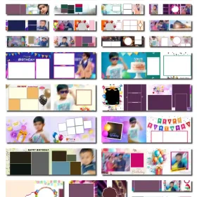 Birthday Album Sheet PSD 12×36 Inch – April 2026 Collection