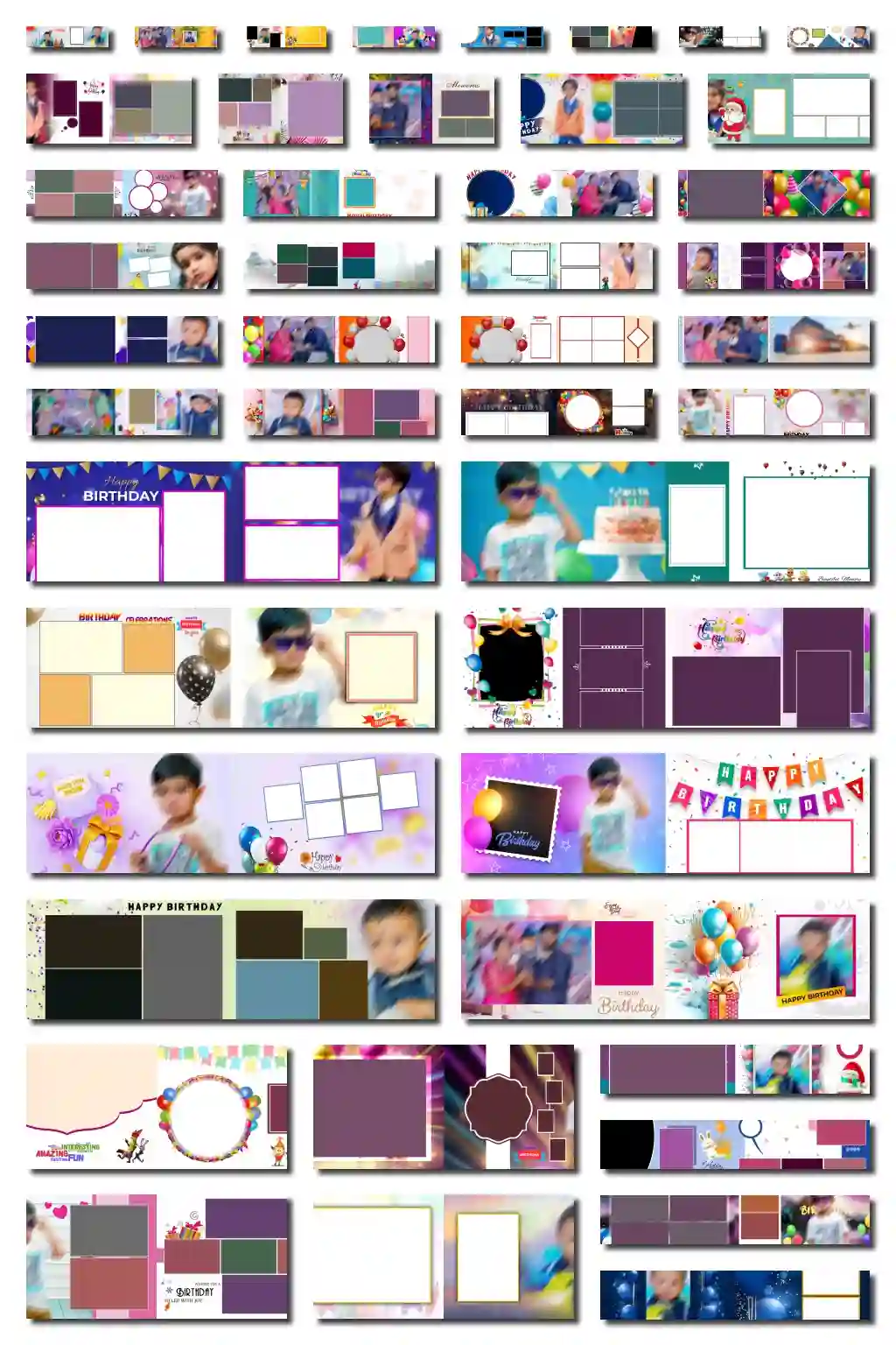 Birthday Album Sheet PSD 12×36 Inch – April 2026 Collection