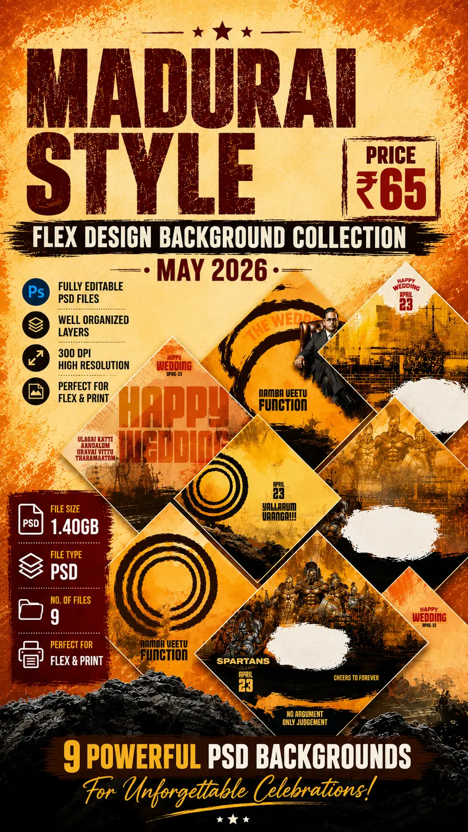 Madurai Style Flex Design Background Collection – May 2026