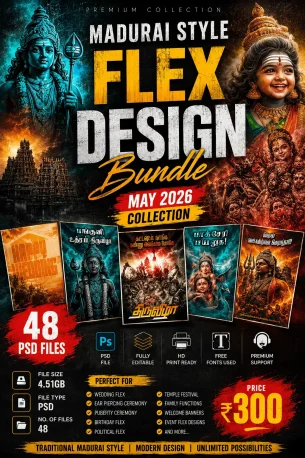 Madurai Style Flex Design Bundle – May 2026 PSD Collection