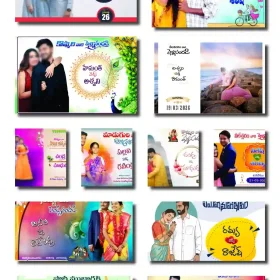 Telugu Wedding Flex Design PSD Collection May 2026 – Editable Templates
