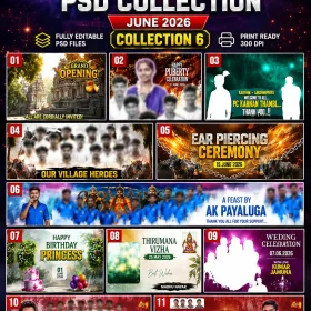 Madurai Style Flex Design PSD Collection June 2026 Collection 6 Editable Photoshop Templates