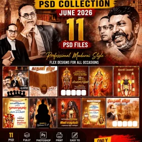 Madurai Style Flex Design PSD Collection June 2026 with 11 Editable Photoshop Templates