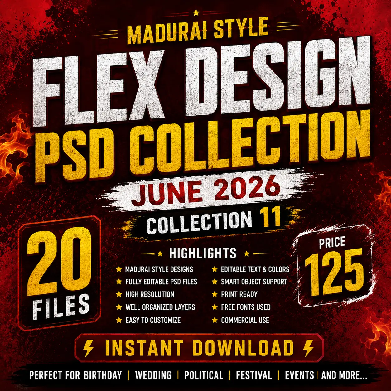 Madurai Style Flex Design PSD Collection June 2026 – Collection 11