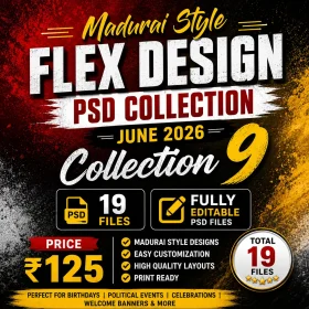 Madurai Style Flex Design PSD Collection 9 with 19 Editable Flex Banner PSD Files June 2026