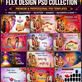 Telugu Wedding PSD, Wedding Flex Design, Telugu Marriage Banner, Wedding Banner PSD, Telugu Reception Flex, Marriage Flex Design, Wedding Photoshop Template, Telugu Wedding Collection, Flex Banner PSD, Editable Wedding PSD