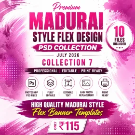 Madurai Style Flex Design PSD Collection July 2026 Collection 7 Premium Editable Photoshop Banner Templates