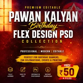 Pawan Kalyan Birthday Flex Design PSD Collection Premium Editable Photoshop Banner Templates