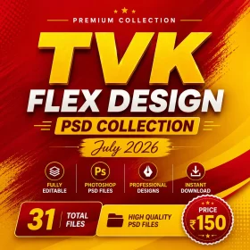 TVK Flex Design PSD Collection July 2026 Editable Tamil Political Banner Templates for Adobe Photoshop